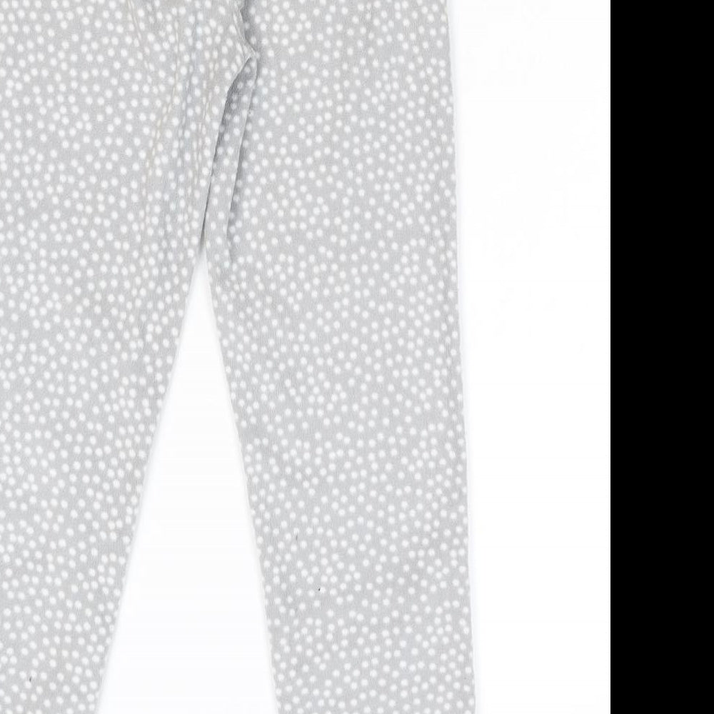 NEXT Girls Grey Polka Dot Fleece  Pyjama Pants Size 12 Years