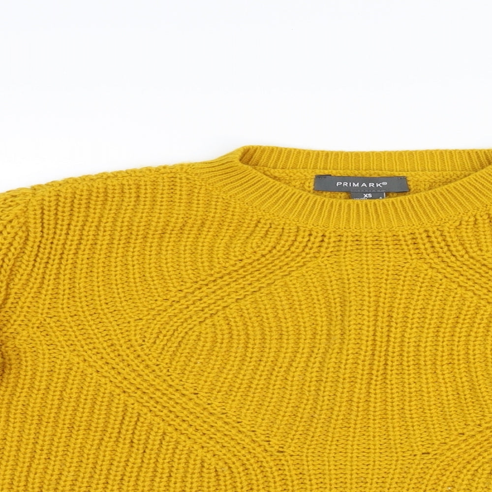Primark Womens Yellow  Knit Pullover Jumper Size XS