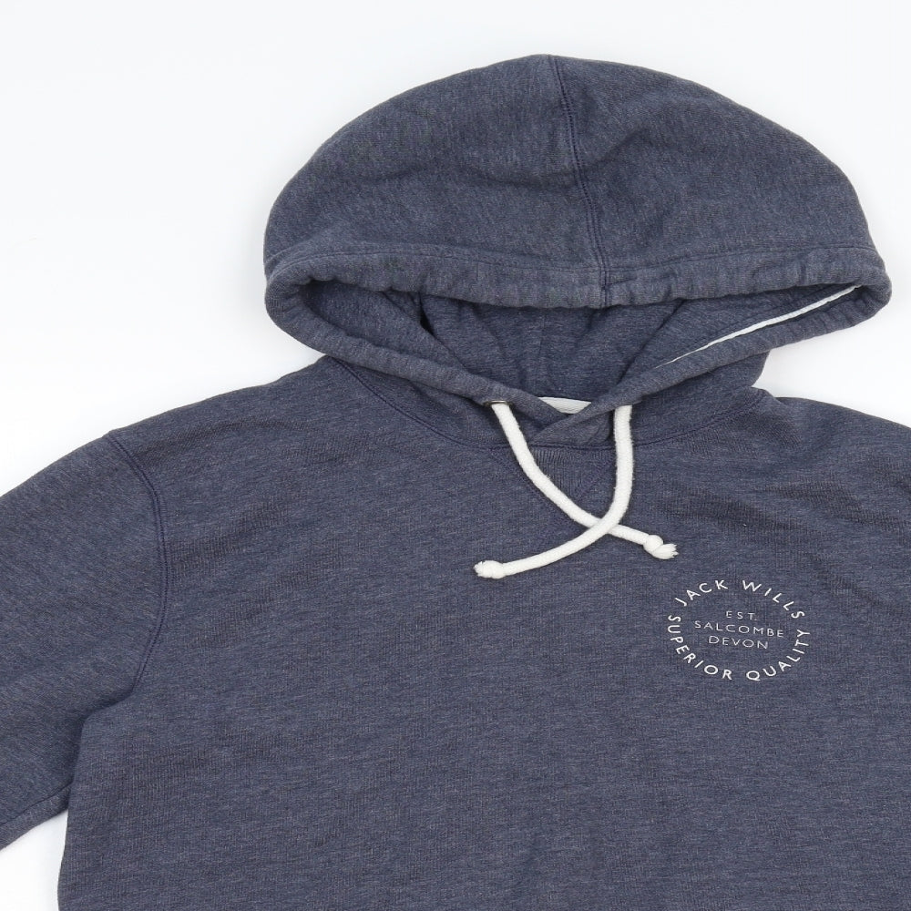 Jack Wills Mens Blue  Fleece Pullover Hoodie Size XS