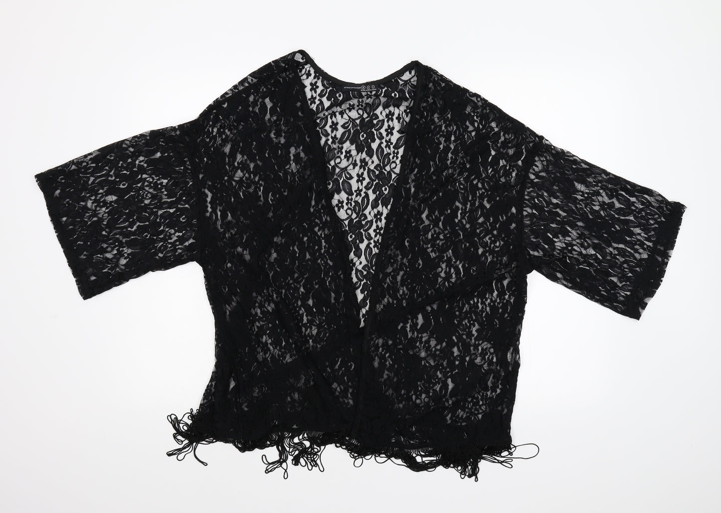 Primark Womens Black Floral Lace Cardigan Jumper Size L