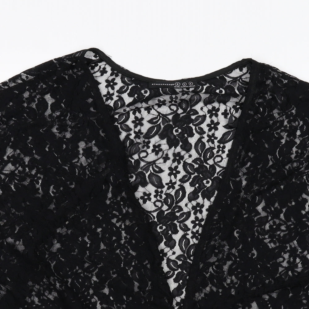 Primark Womens Black Floral Lace Cardigan Jumper Size L