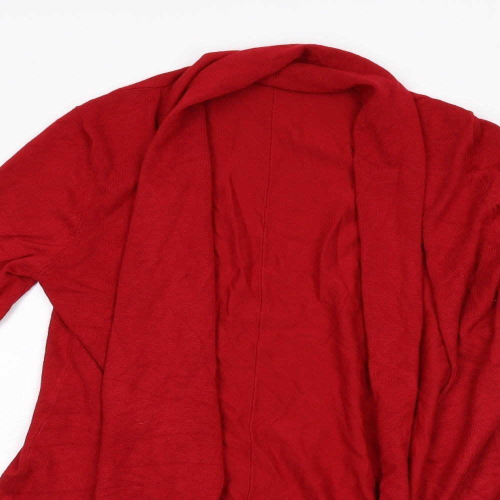 Zara Womens Red  Knit Cardigan Jumper Size L