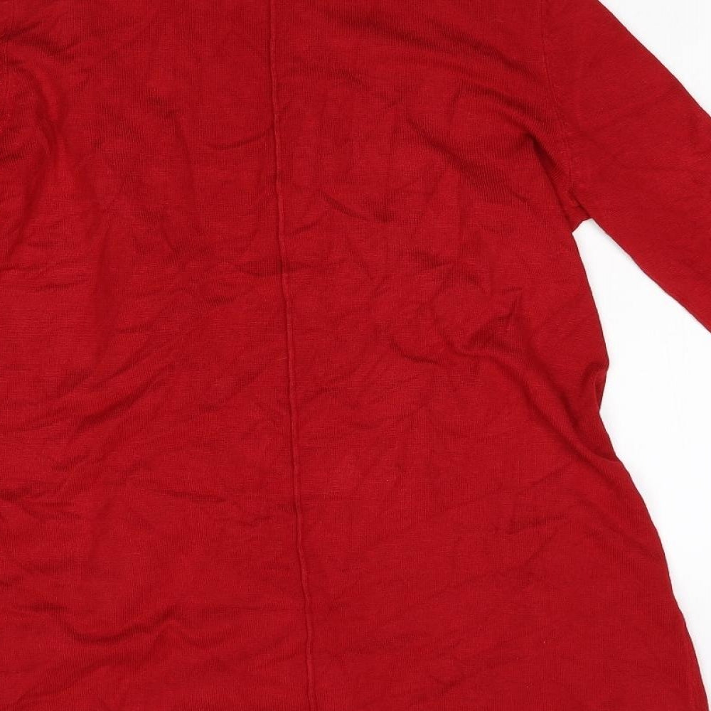 Zara Womens Red  Knit Cardigan Jumper Size L