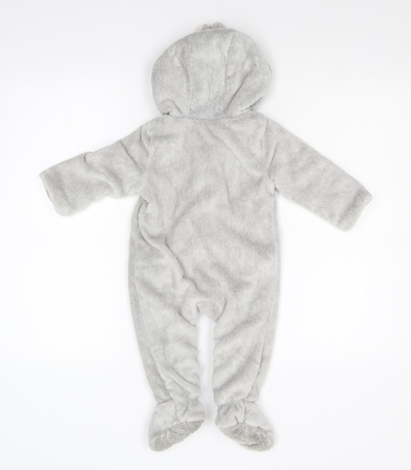 Disney Baby Baby Grey  Fleece Babygrow One-Piece Size 12-18 Months