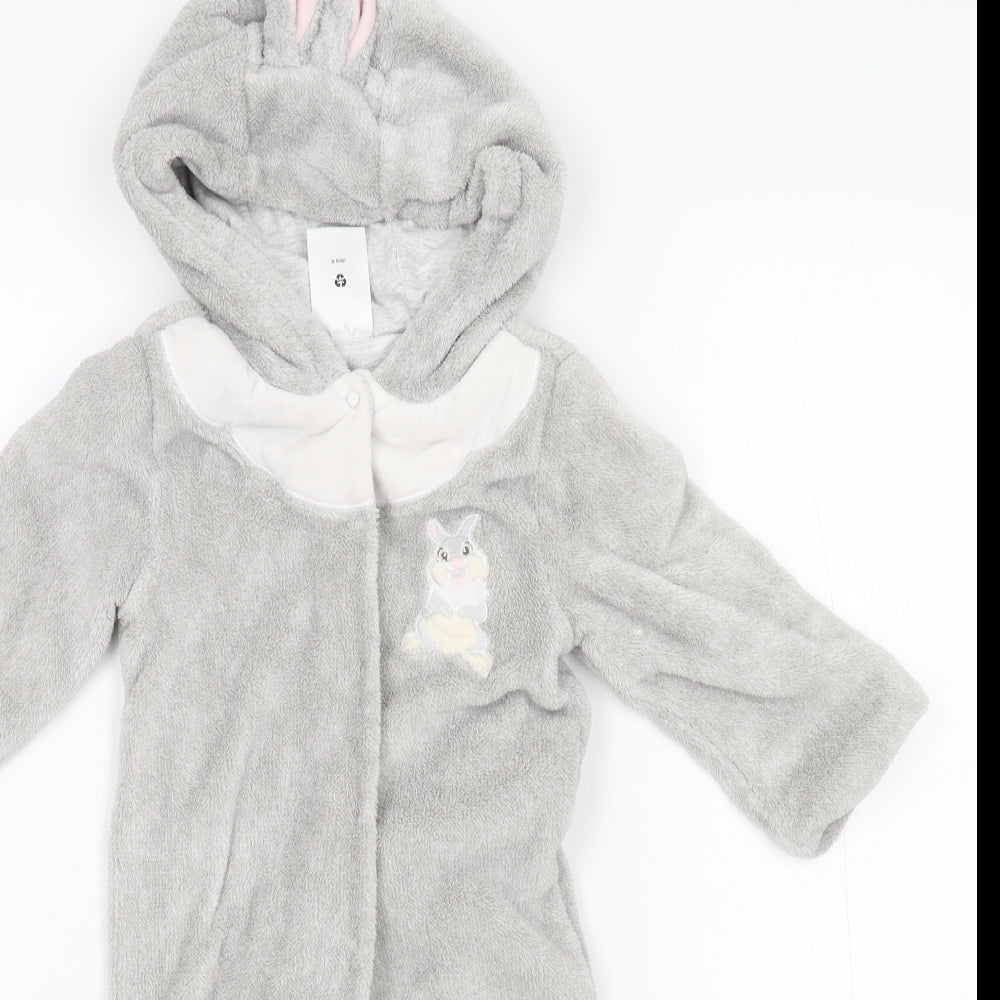 Disney Baby Baby Grey  Fleece Babygrow One-Piece Size 12-18 Months