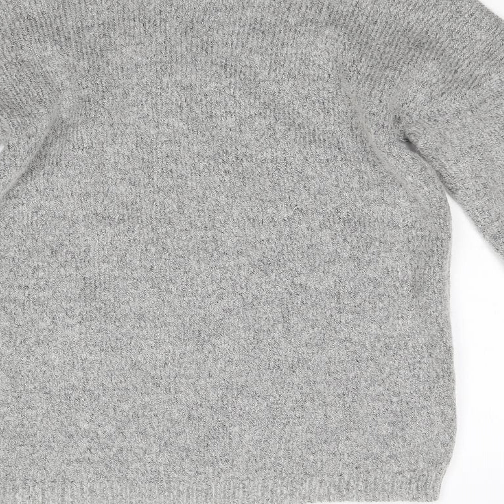 Primark Girls Grey Floral Knit Pullover Jumper Size 11-12 Years