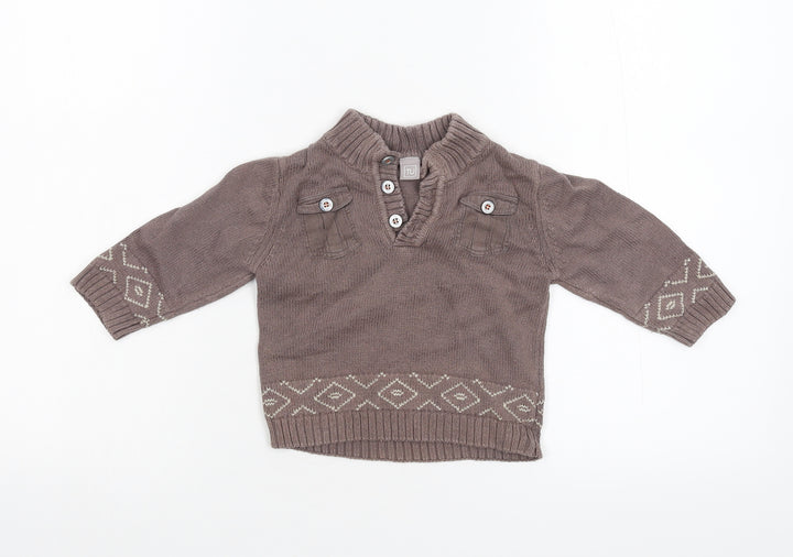 TU Baby Brown  Knit Pullover Jumper Size 6-9 Months