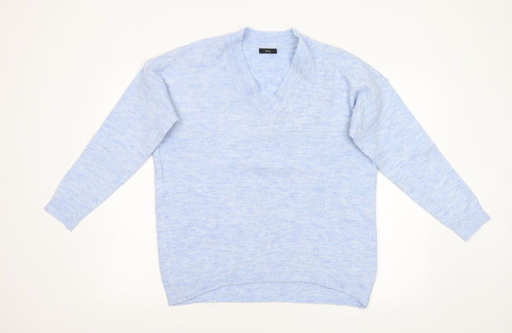 M&Co Womens Blue Knit Pullover Jumper Size S