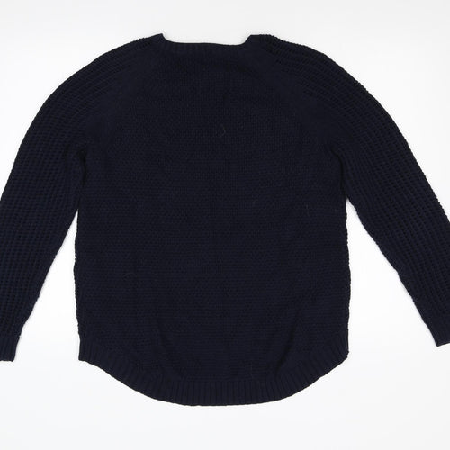 Kiari Mens Blue  Knit Pullover Jumper Size L