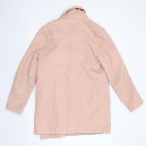New Look Womens Pink   Overcoat Coat Size 12  - Asymmetrical Collar