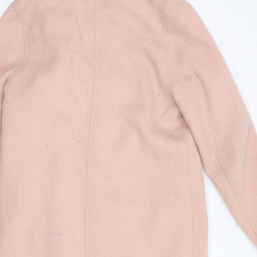 New Look Womens Pink   Overcoat Coat Size 12  - Asymmetrical Collar