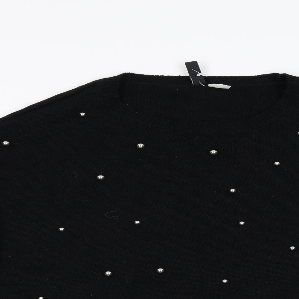 Divided Womens Black  Knit Pullover Jumper Size L