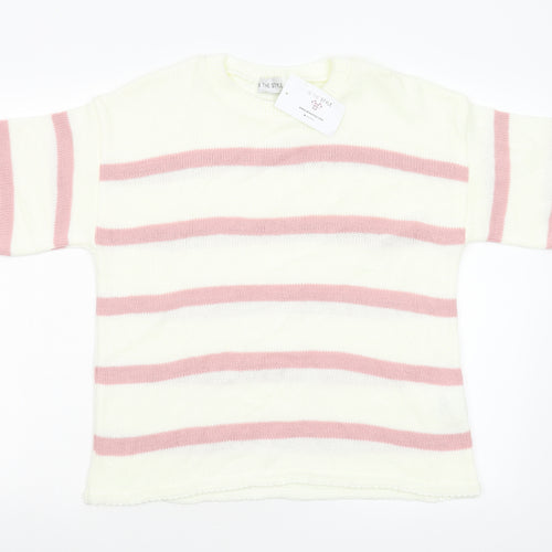 In the Style Womens Multicoloured Striped Knit Pullover Jumper Size 8