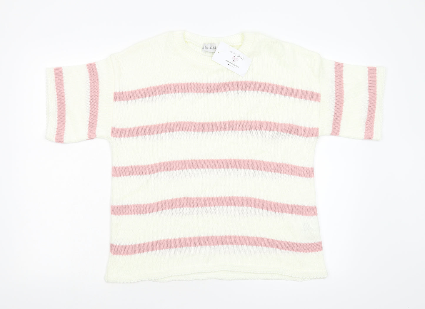 In the Style Womens Multicoloured Striped Knit Pullover Jumper Size 8