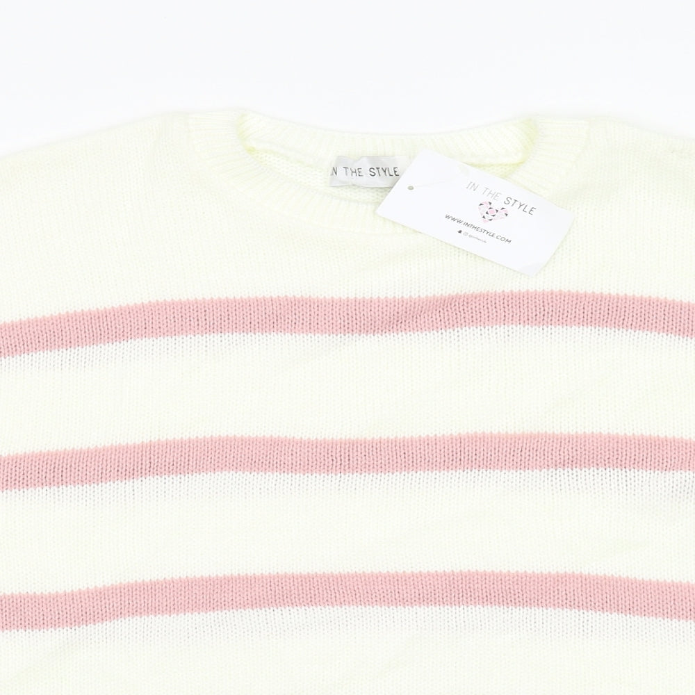 In the Style Womens Multicoloured Striped Knit Pullover Jumper Size 8