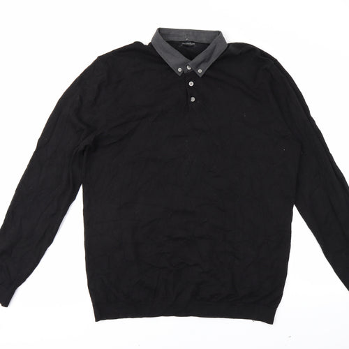 NEXT Womens Black   Henley Jumper Size XL