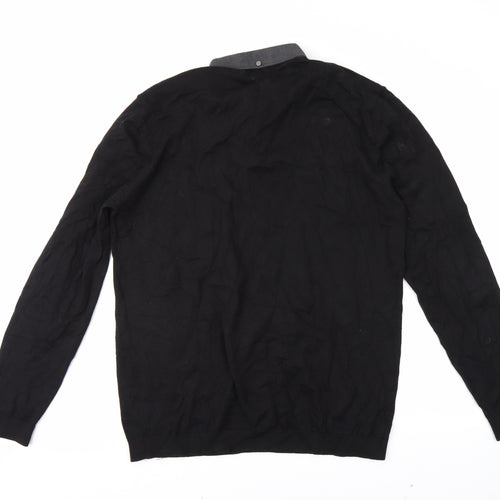 NEXT Womens Black   Henley Jumper Size XL