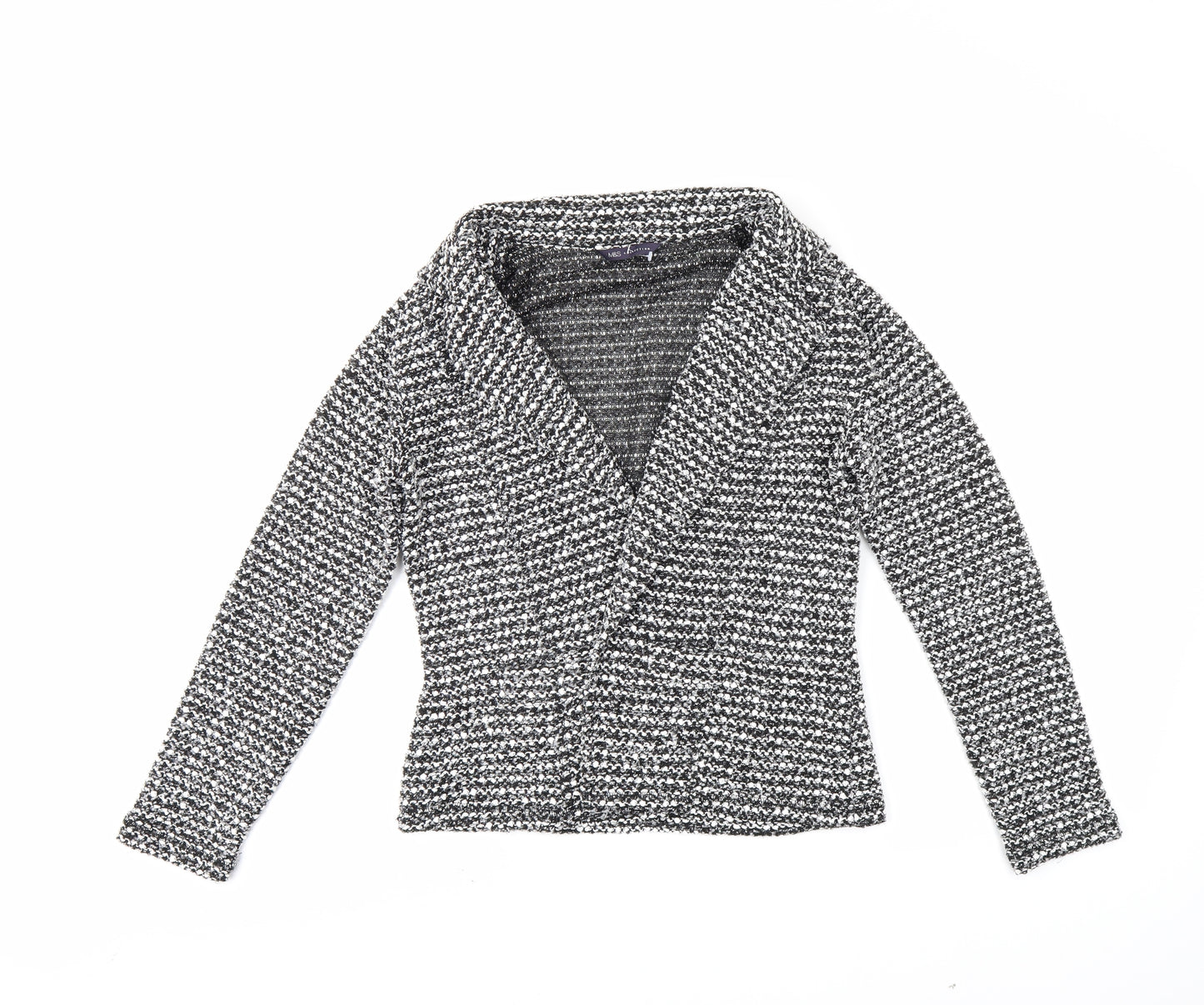 M&S Womens Black Striped  Jacket  Size 10