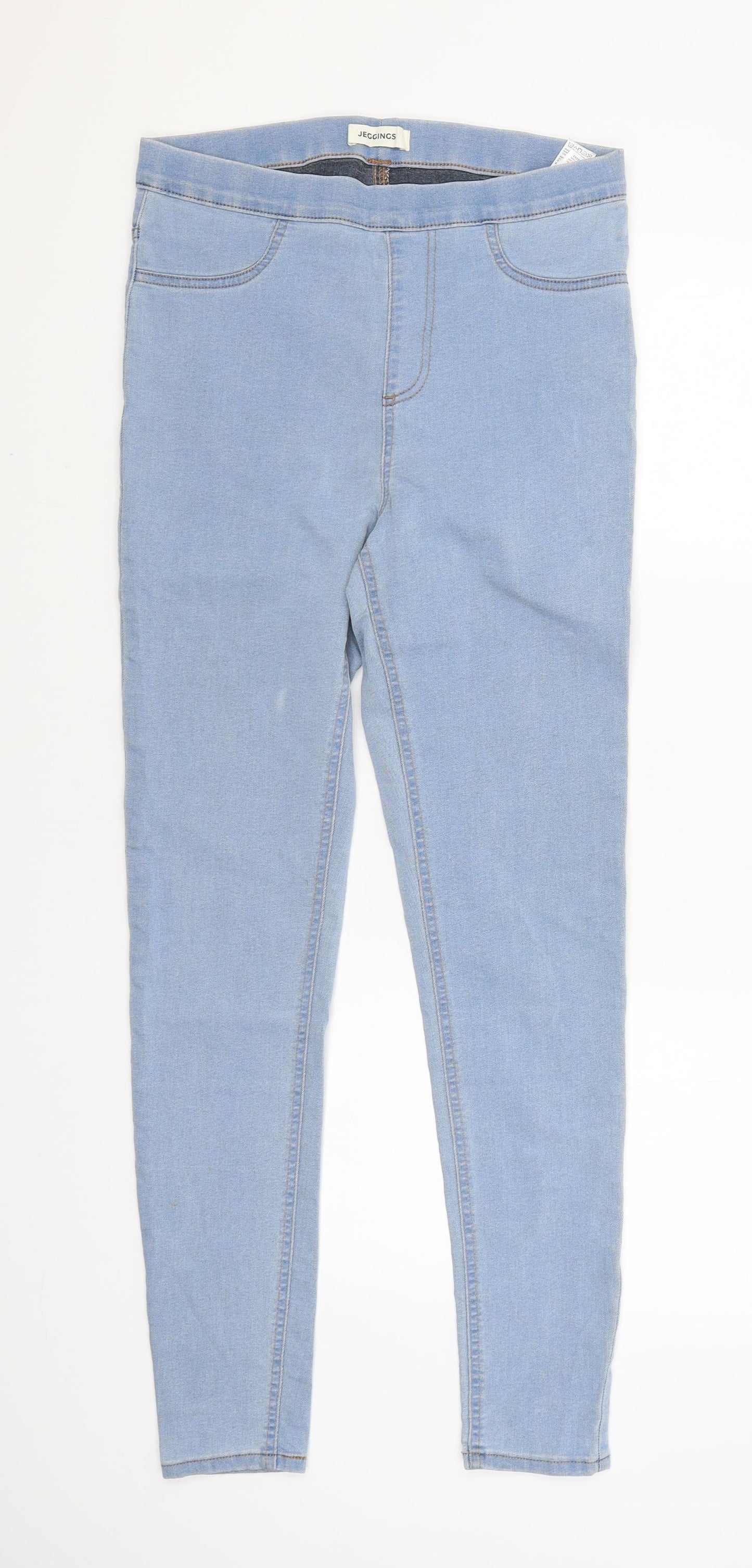 M&S Womens Blue   Jegging Trousers Size 12 L30 in