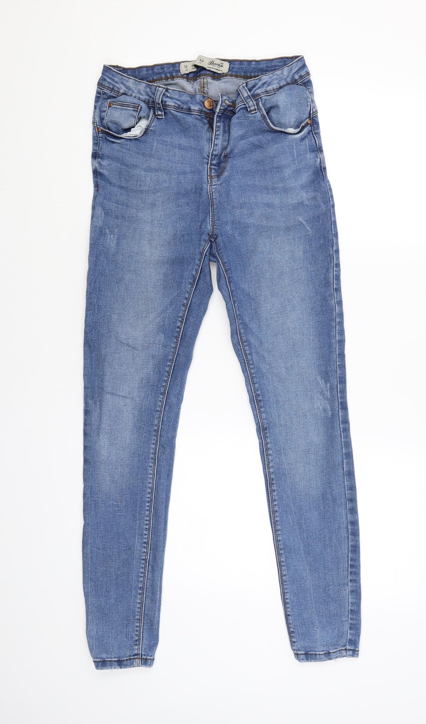 Denim & Co. Womens Blue   Straight Jeans Size 12 L28 in