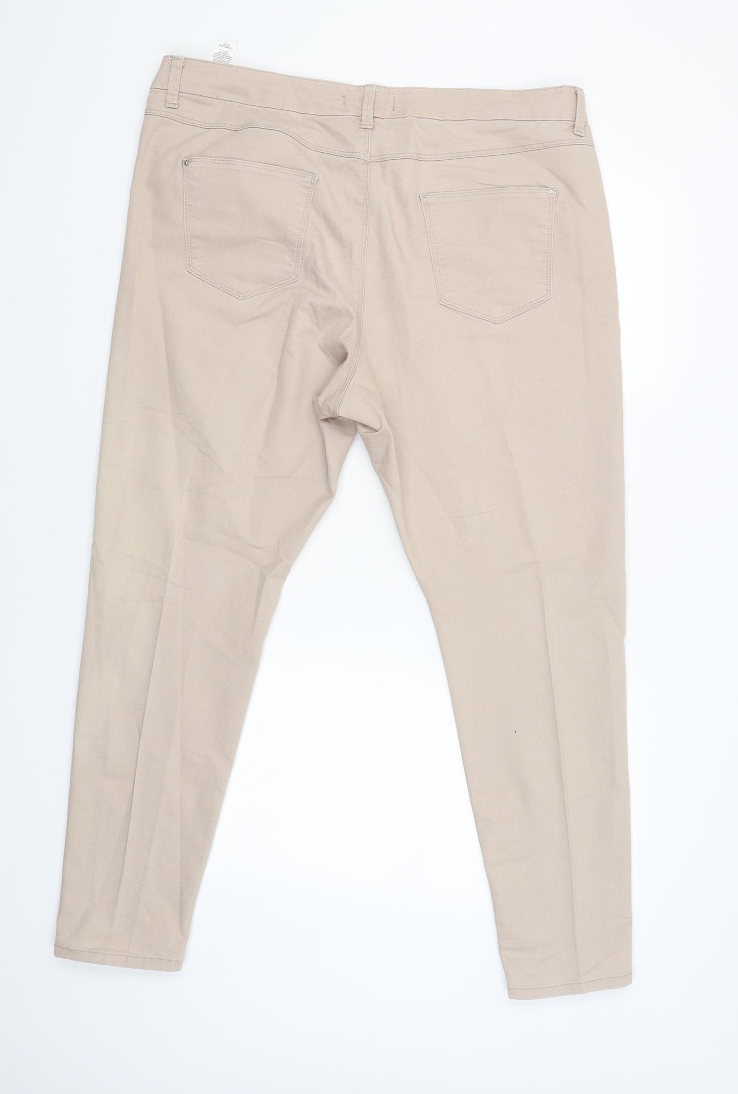 M&S Womens Beige   Jegging Trousers Size 20 L29 in