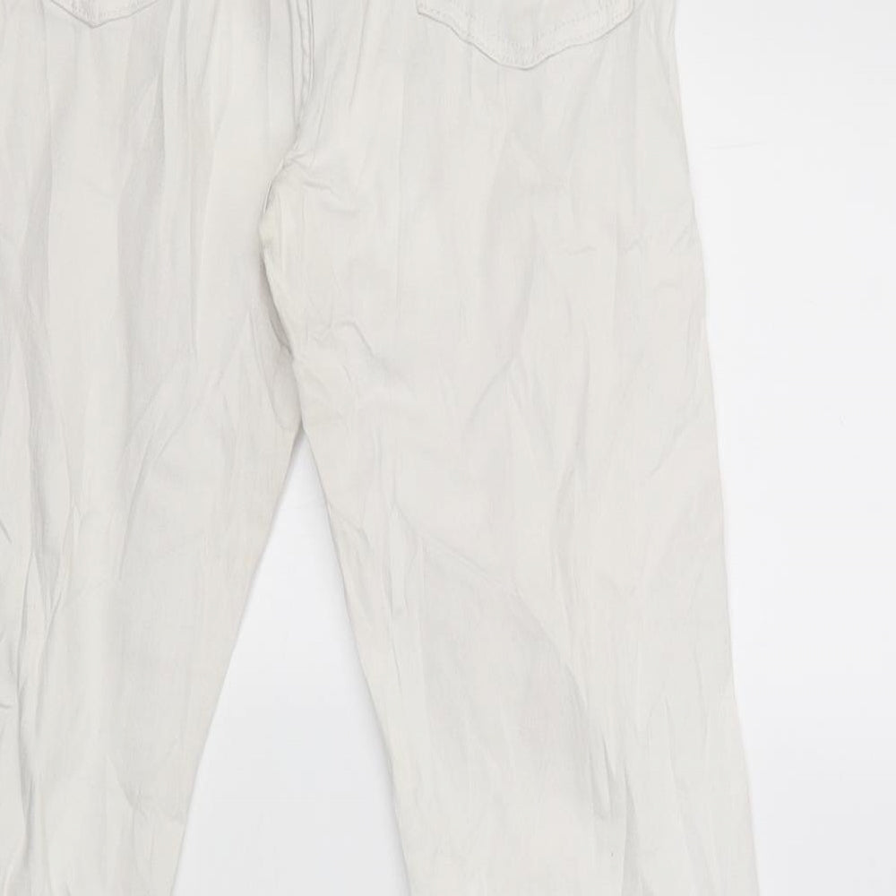 M&S Womens White   Straight Jeans Size 12 L27.5 in