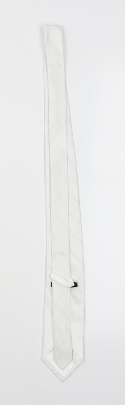 Cedar Wood State Mens White Striped  Pointed Tie One Size