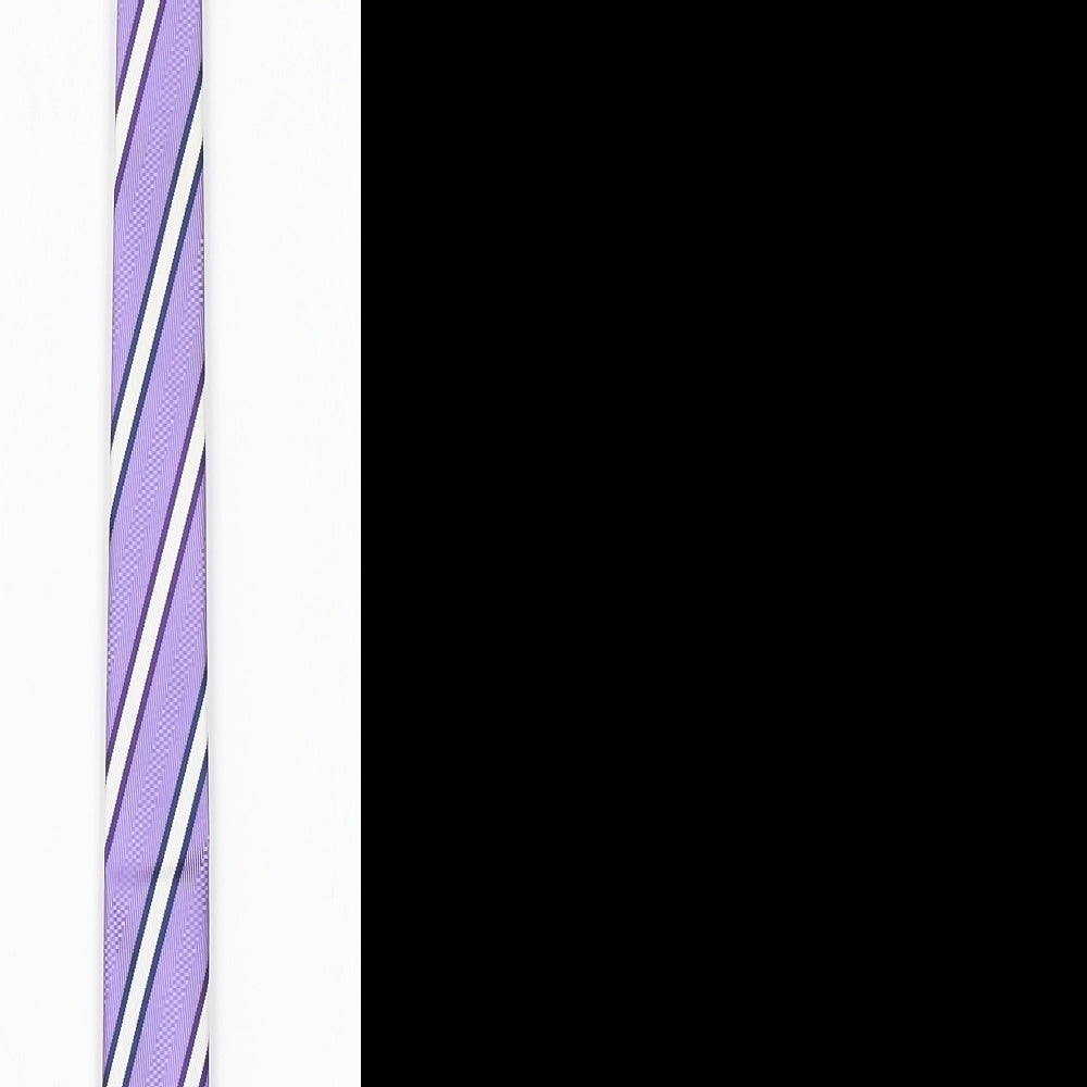 George Mens Purple Striped  Pointed Tie One Size