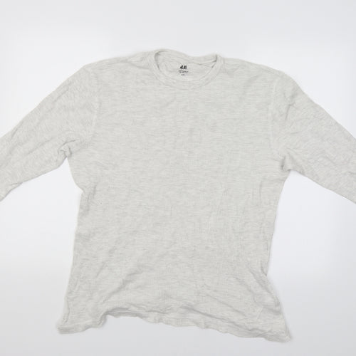 H&M Womens White   Pullover Jumper Size L