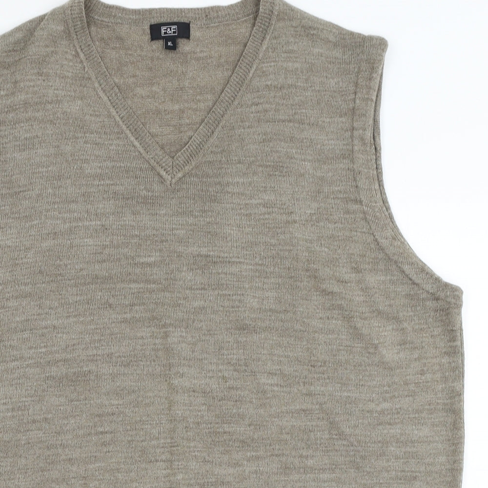 F&F Mens Grey   Vest Jumper Size XL