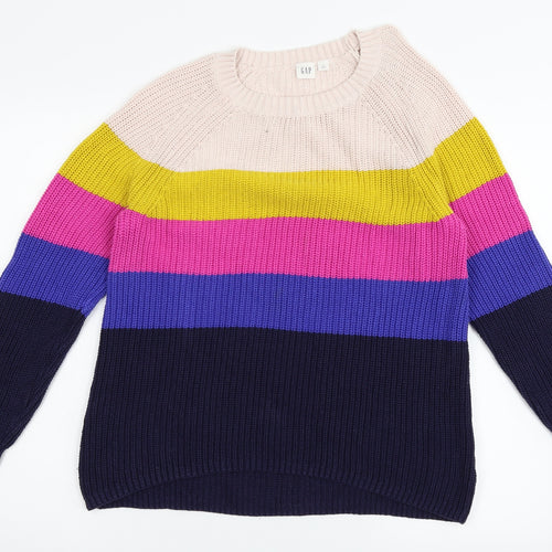 Gap Womens Blue Striped  Pullover Jumper Size S