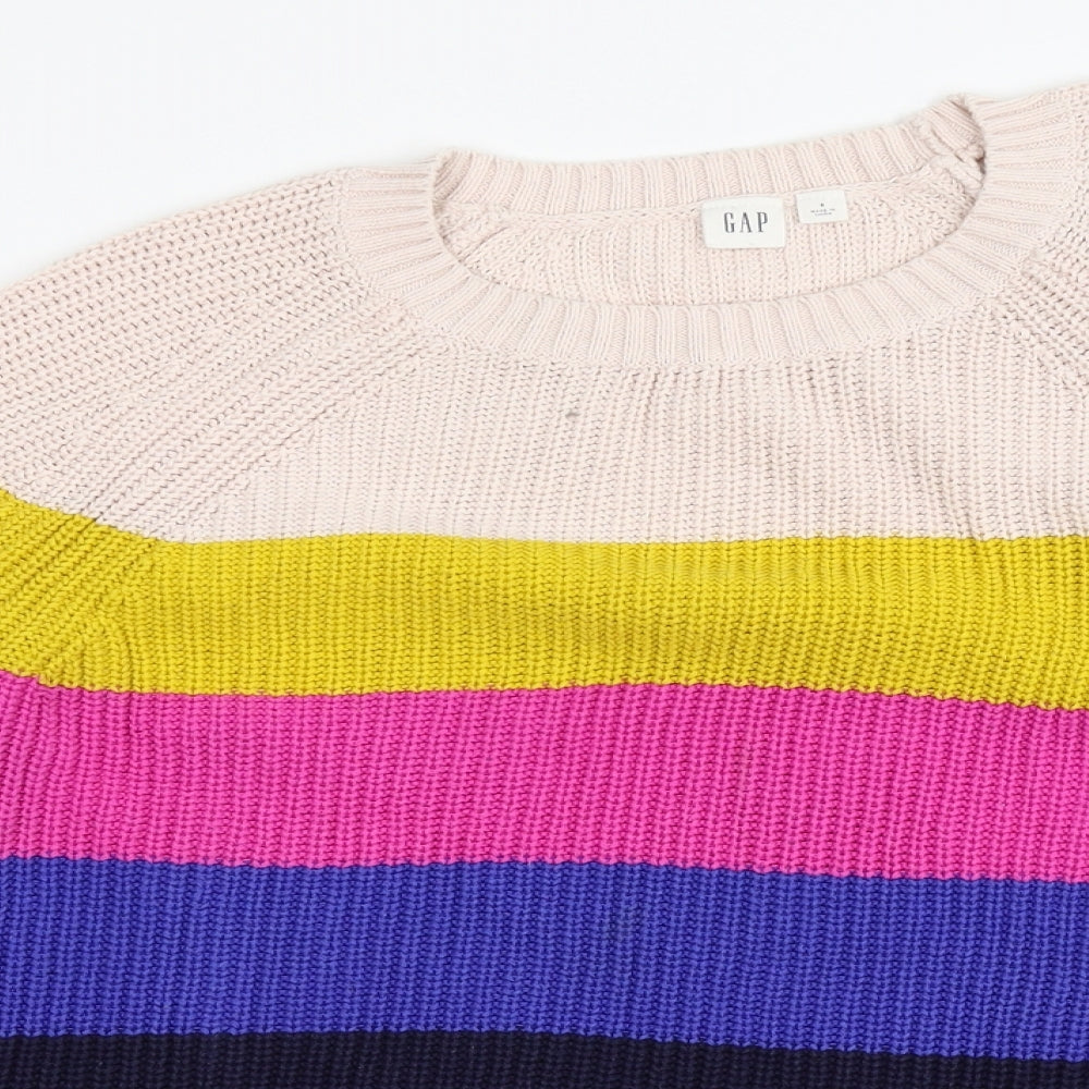 Gap Womens Blue Striped  Pullover Jumper Size S