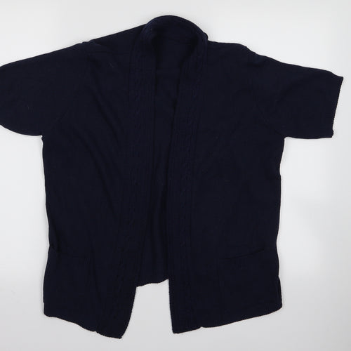 Preworn Womens Blue  Rayon Cardigan Jumper Size M  - 1