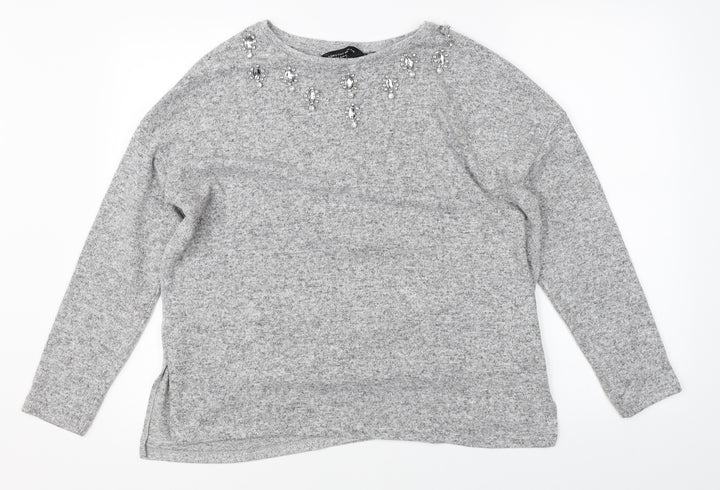 Dorothy Perkins Womens Grey   Pullover Jumper Size 12