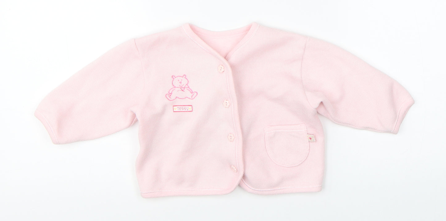 Preworn Girls Pink   Pullover Jumper Size 3-6 Months