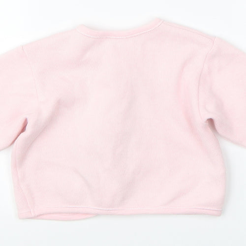 Preworn Girls Pink   Pullover Jumper Size 3-6 Months
