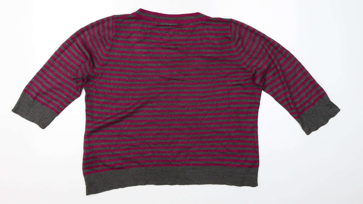 BHS Womens Pink Striped  Pullover Jumper Size 14