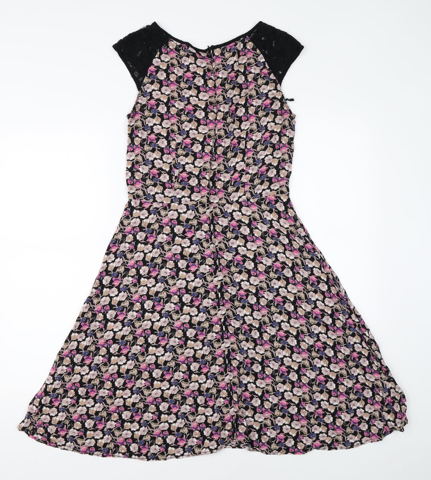 Warehouse Womens Multicoloured Floral Rayon A-Line  Size 12