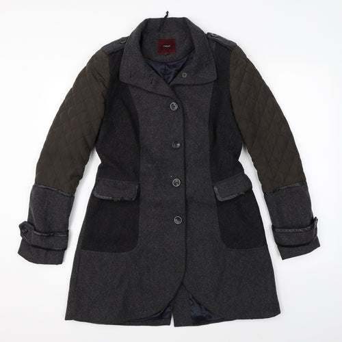 New Look Womens Grey   Overcoat Coat Size 10