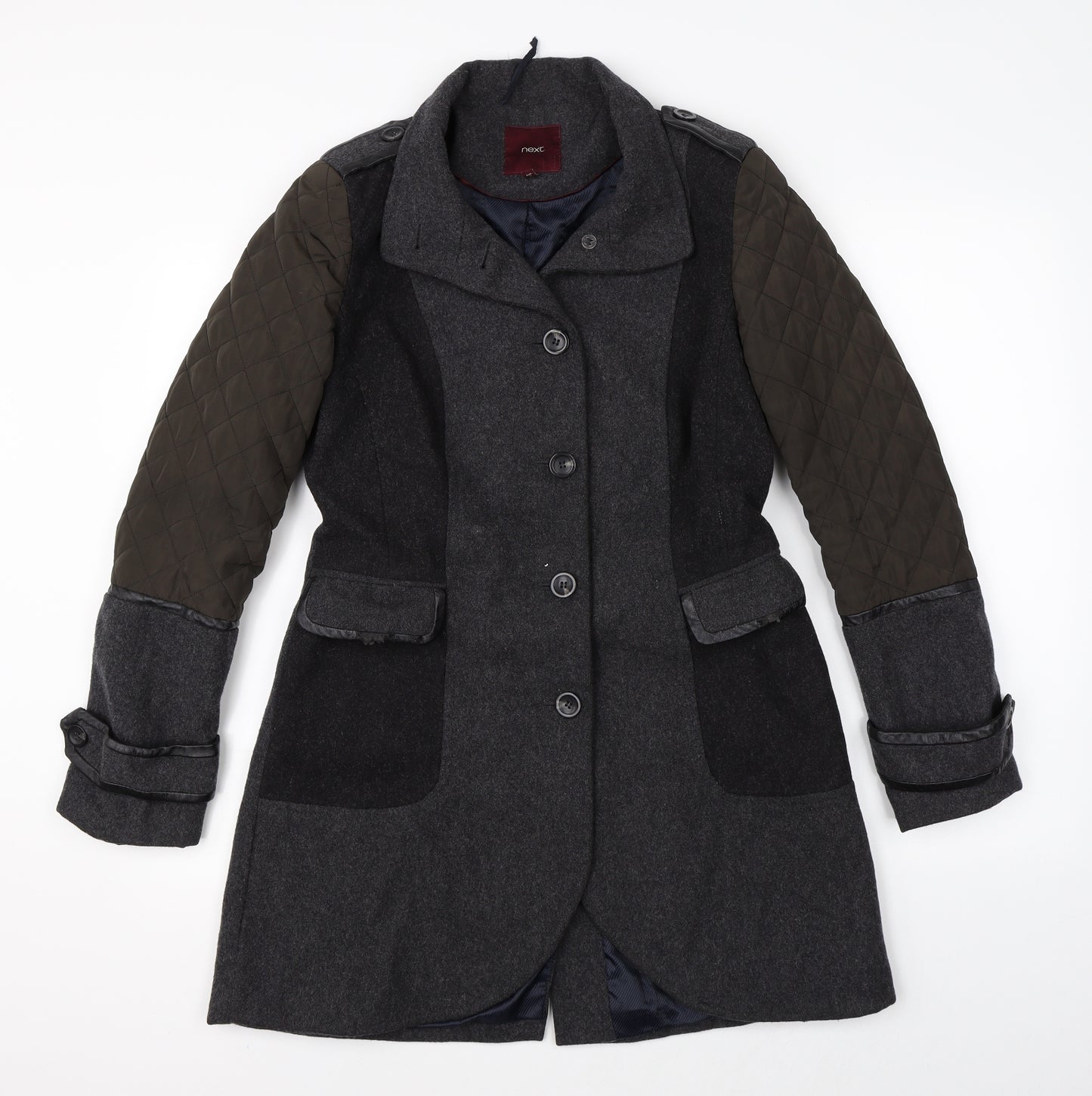 New Look Womens Grey   Overcoat Coat Size 10
