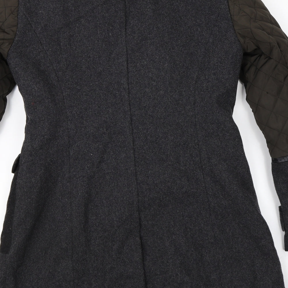New Look Womens Grey   Overcoat Coat Size 10