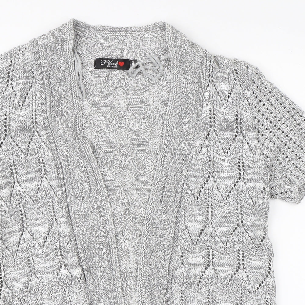 Pure Fashion Womens Grey  Knit Cardigan Jumper Size M