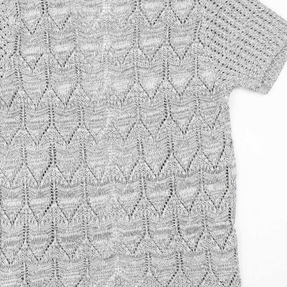 Pure Fashion Womens Grey  Knit Cardigan Jumper Size M