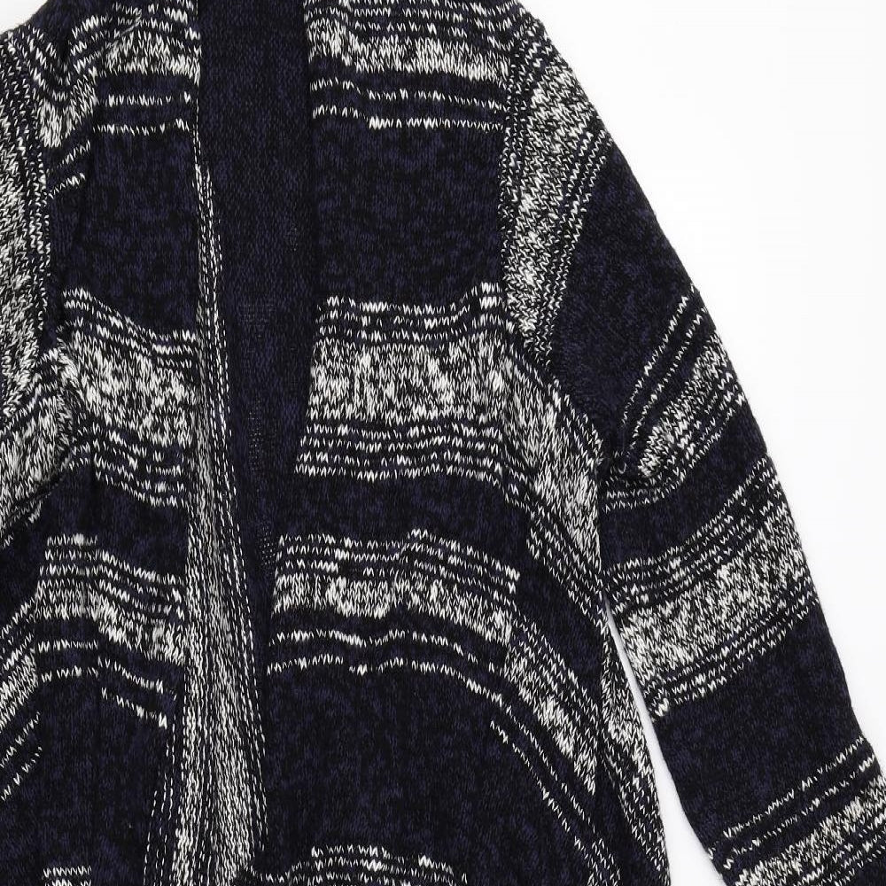 George Womens Blue Striped Knit Cardigan Jumper Size 10
