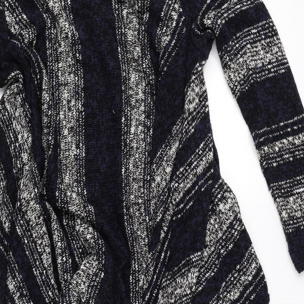 George Womens Blue Striped Knit Cardigan Jumper Size 10