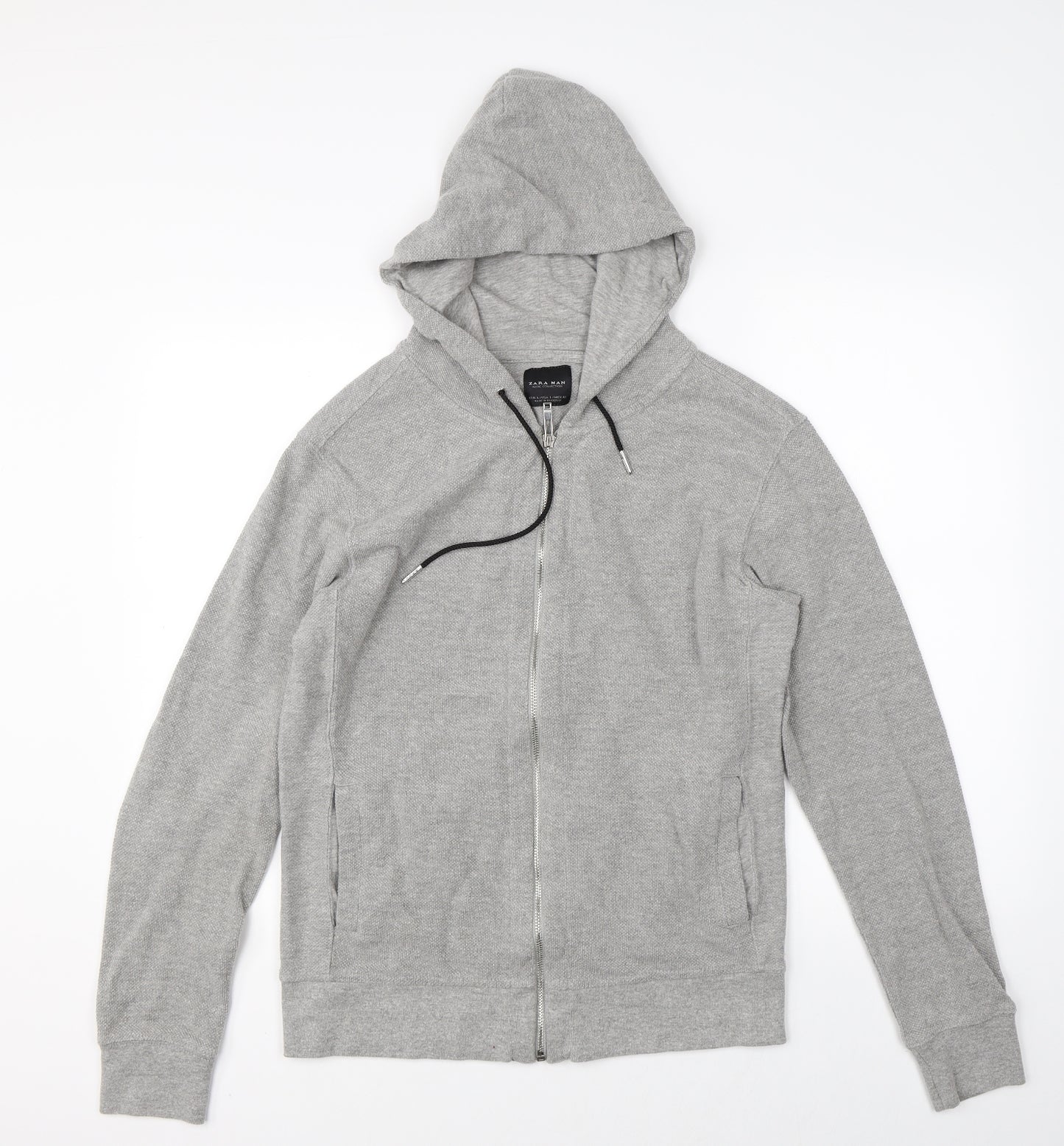 Zara Mens Grey   Full Zip Hoodie Size L