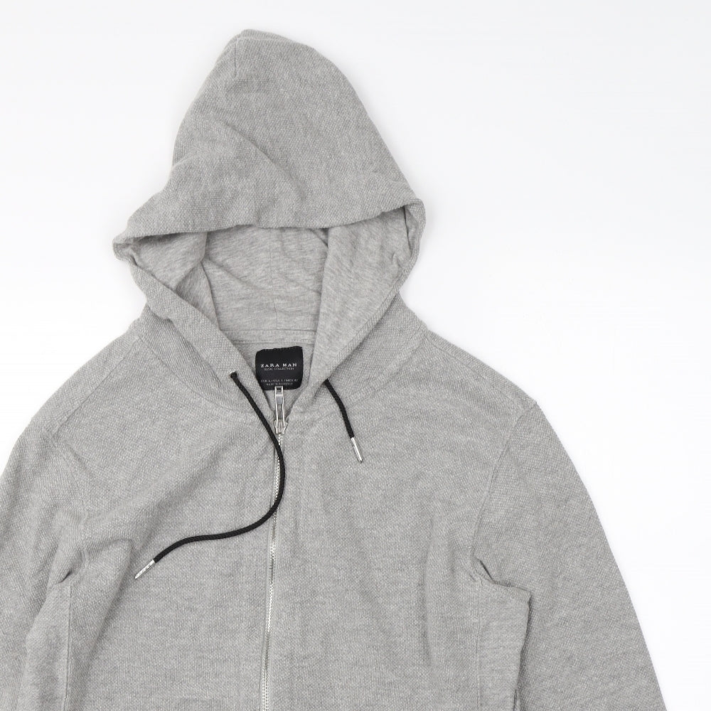 Zara Mens Grey   Full Zip Hoodie Size L
