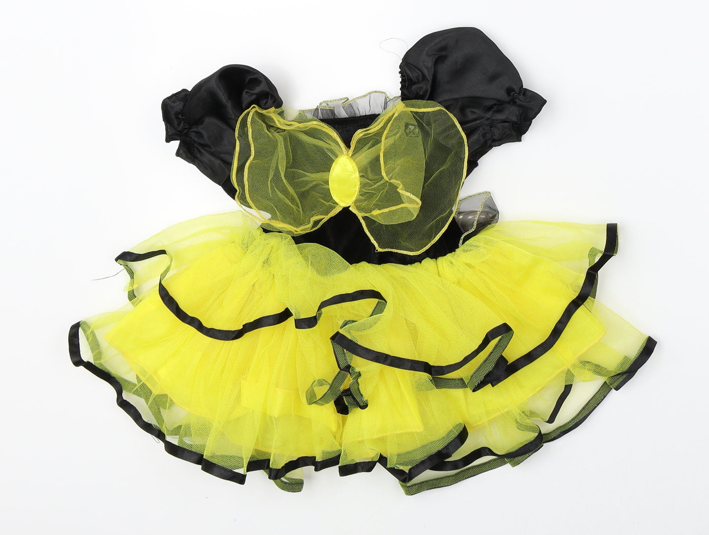 Preworn Girls Yellow Striped  Tutu Dress  Size 12-18 Months  - bumble bee