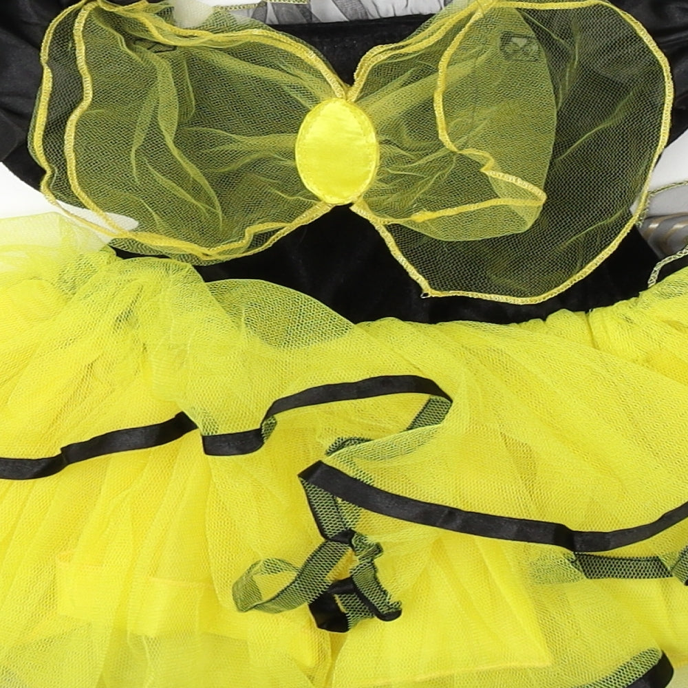 Preworn Girls Yellow Striped  Tutu Dress  Size 12-18 Months  - bumble bee