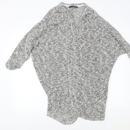 Atmosphere Womens Grey Herringbone  Cardigan Jumper Size S